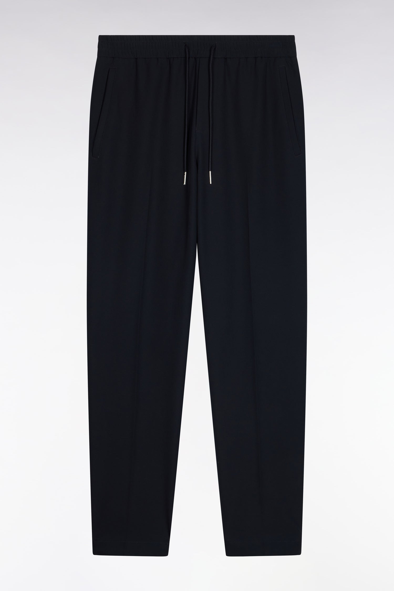 Pantalon à taille élastiquée en nylon stretch technique marine coupe Modern