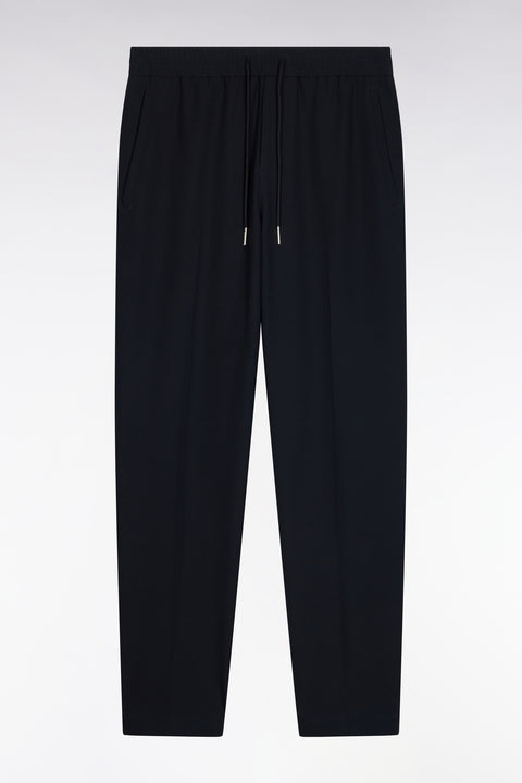 Pantalon à taille élastiquée en nylon stretch technique marine coupe Modern - Image 2