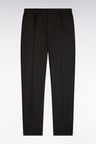 Pantalon à taille élastiquée en feutre léger marron coupe Modern