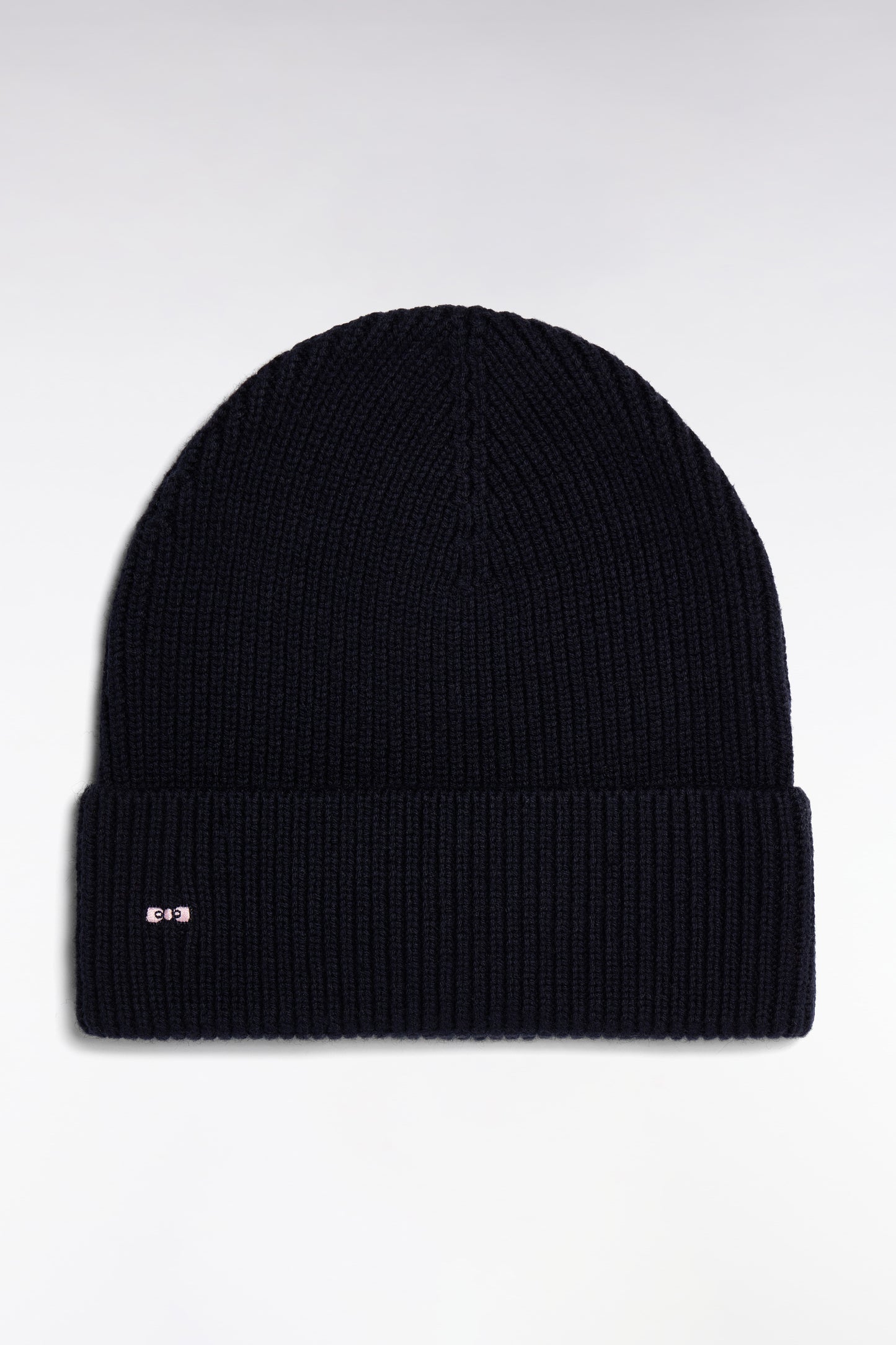 Bonnet côtelé en laine et coton marine