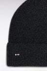 Dark gray wool and cotton ribbed hat