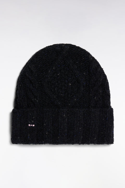 Bonnet en maille torsadée gris - Image 1
