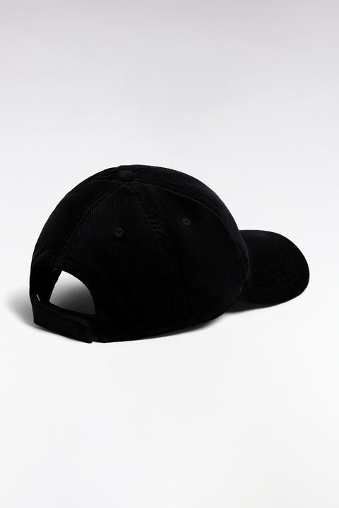 Casquette en velours côtelé noir - Image 2