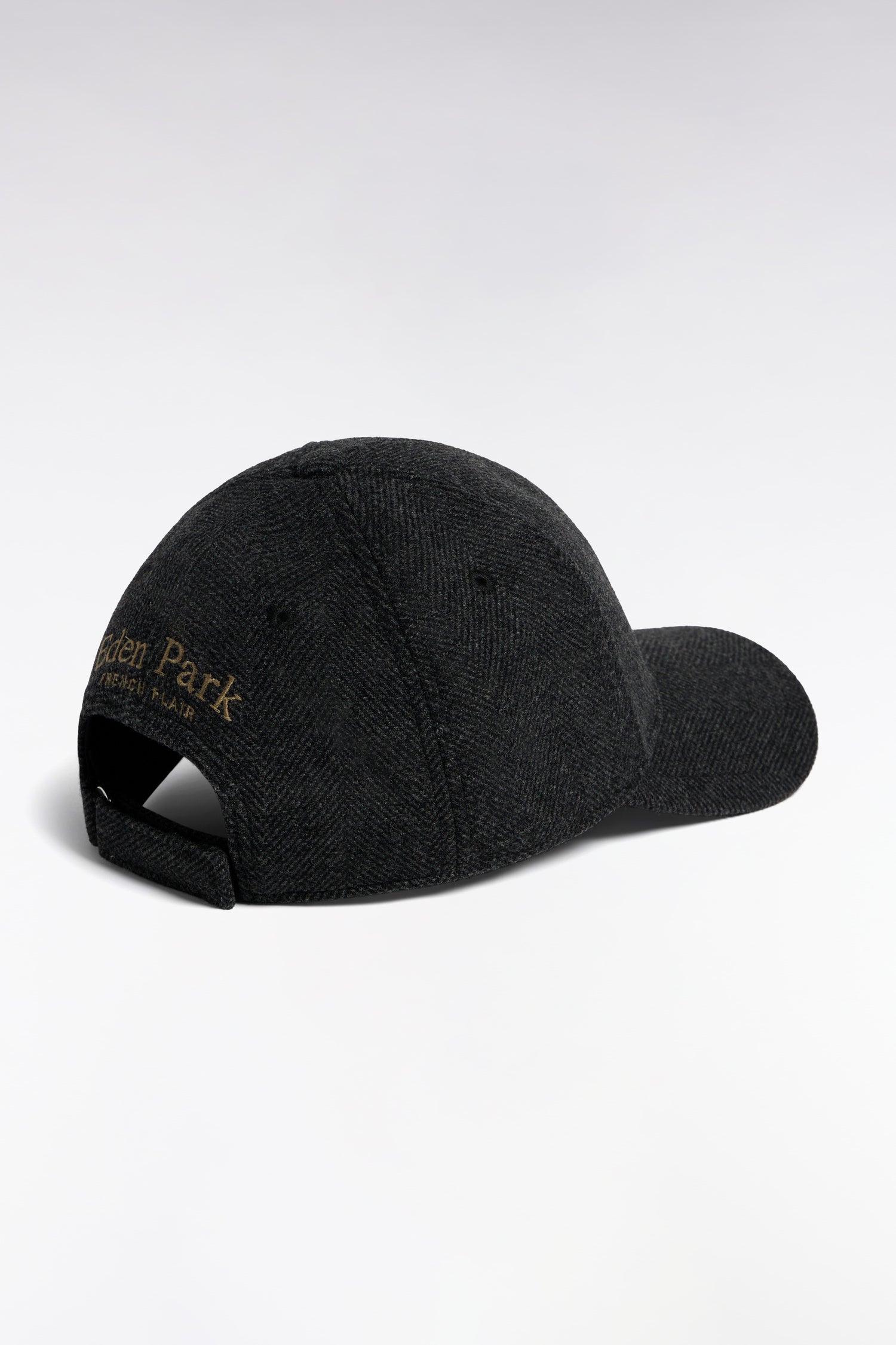 Casquette en drap de laine à chevrons grise patch écusson
