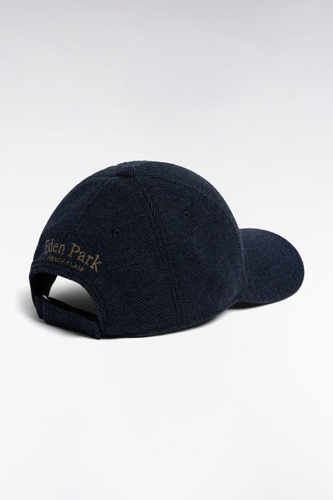 Casquette en drap de laine à chevrons marron patch écusson - Image 2