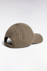 Beige striped woolen cloth cap