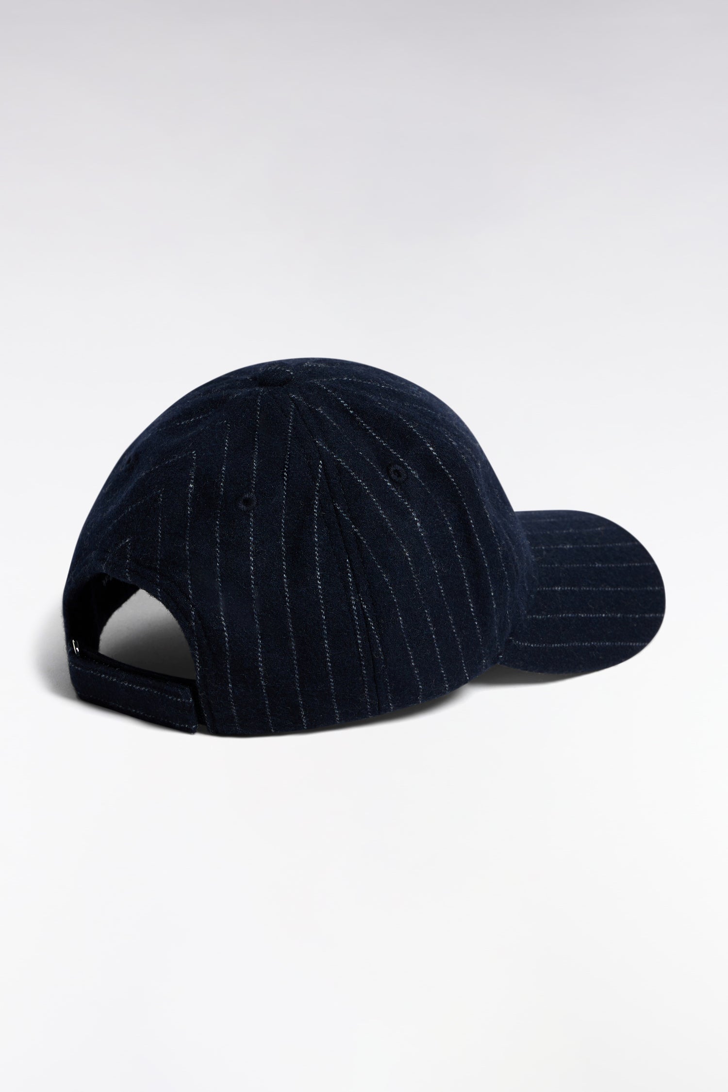 gorra de drap de laine a rayas azul marino