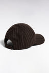 Brown striped woolen cloth cap