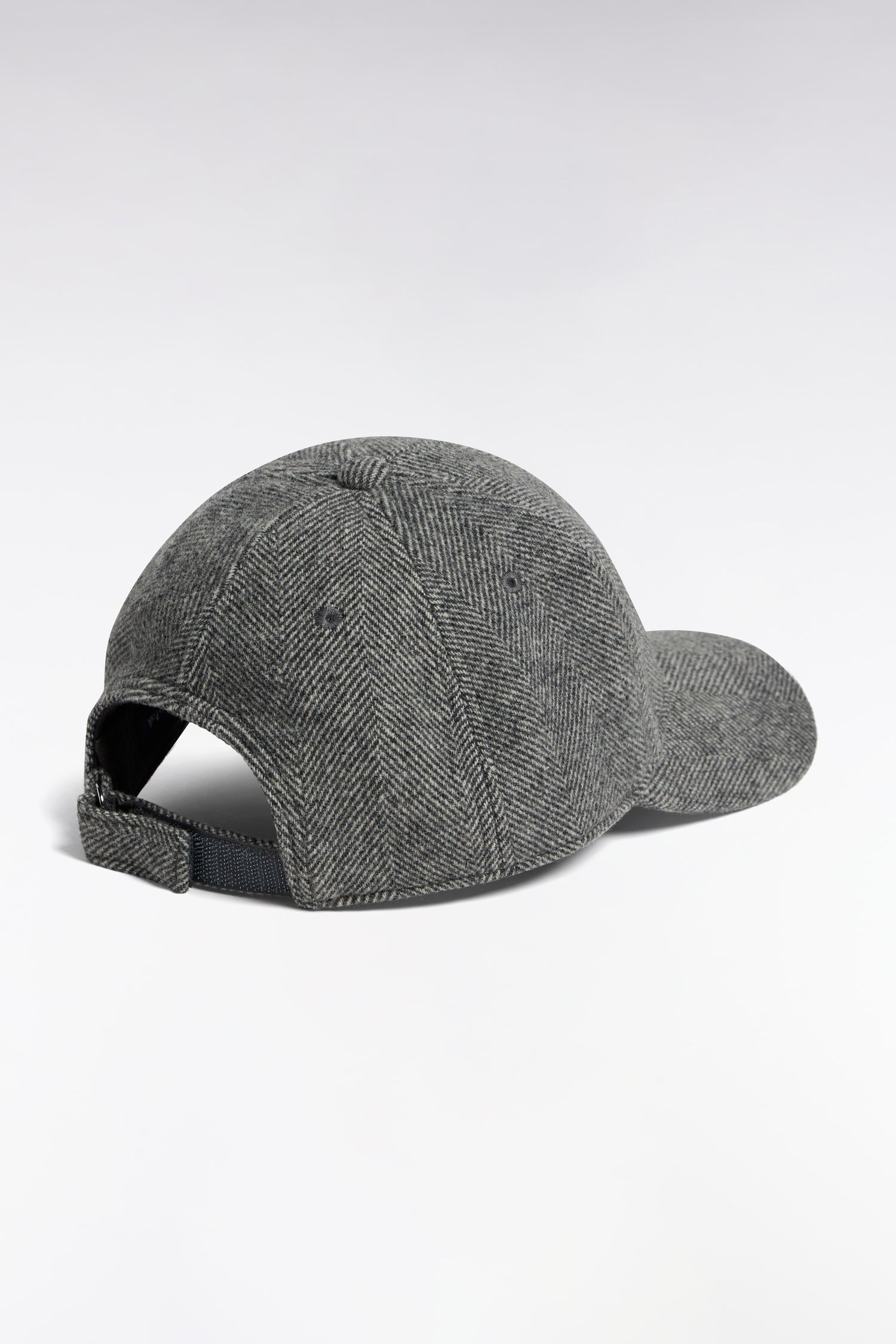 Casquette en drap de laine à chevrons grise