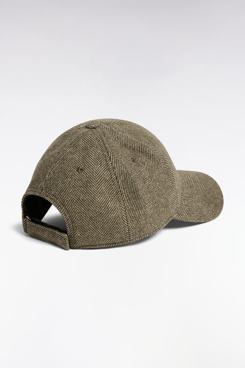 Casquette en drap de laine à chevrons kaki - Image 2