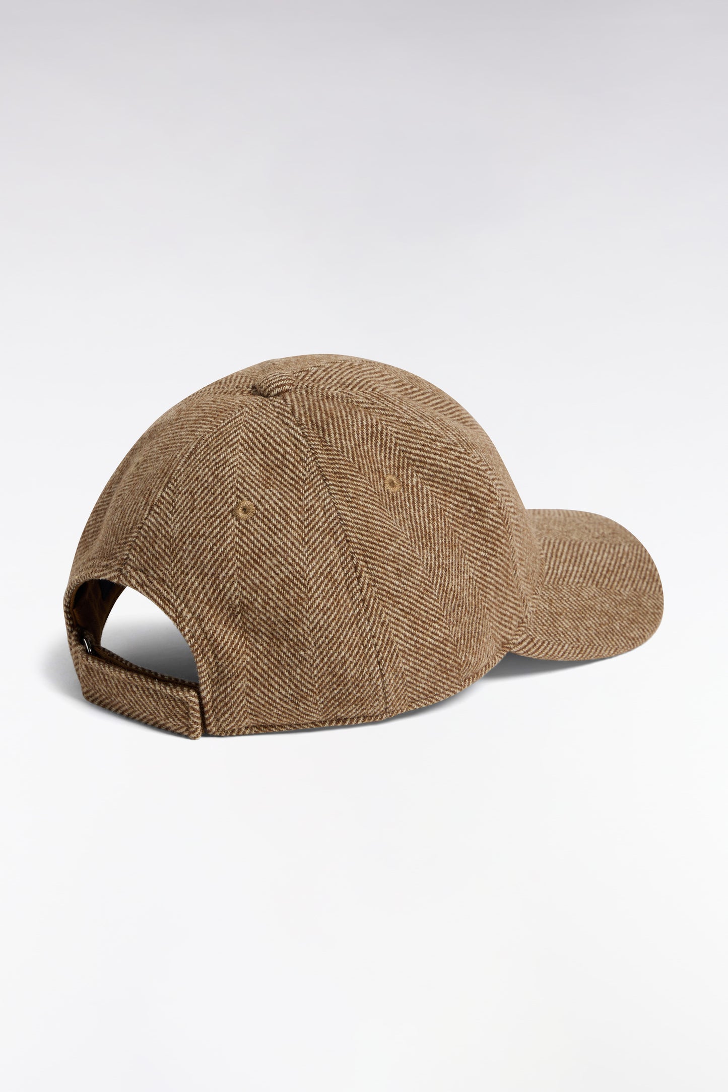 Casquette en drap de laine à chevrons marron
