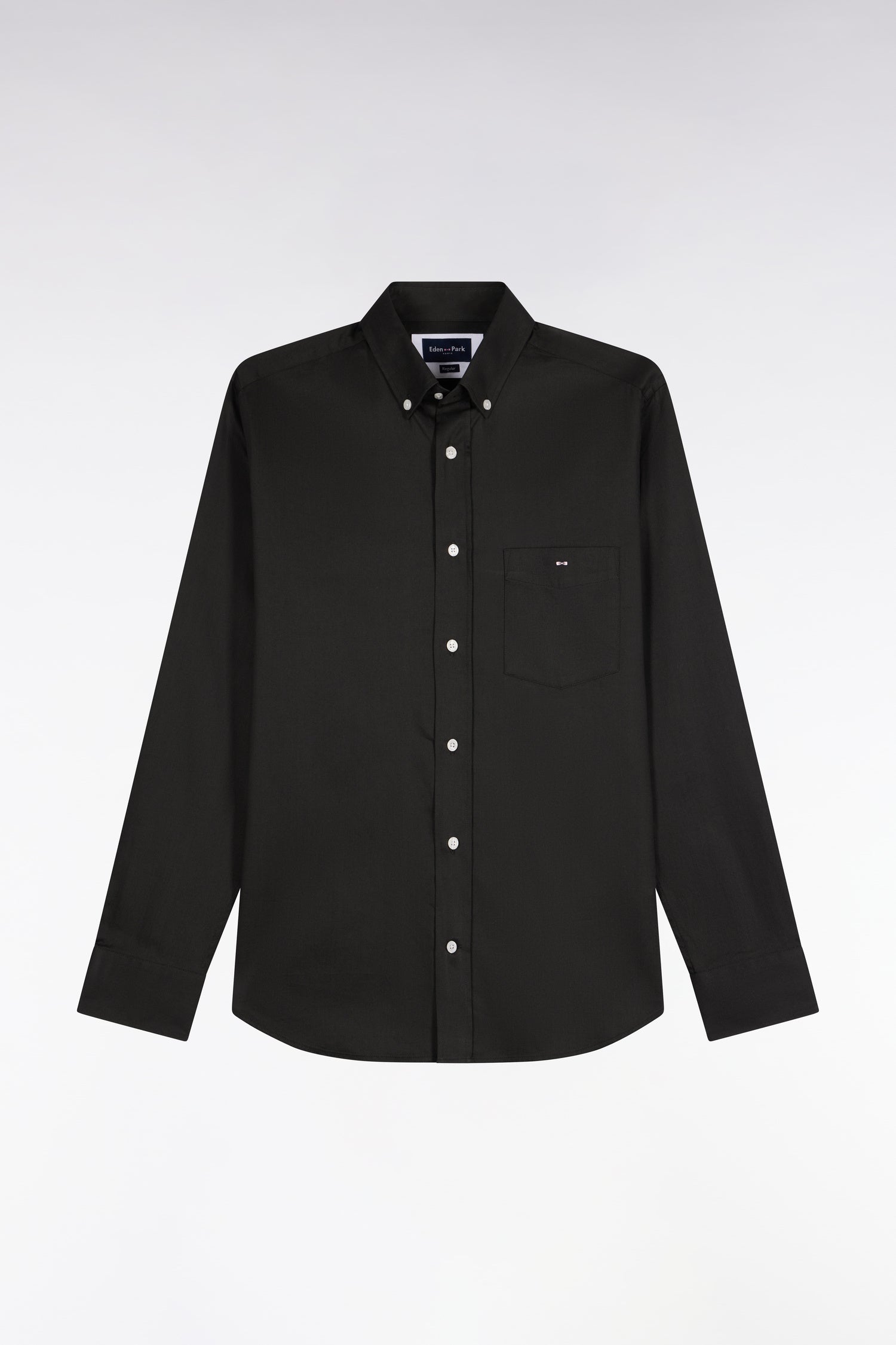 Chemise en piqué de coton kaki coupe droite