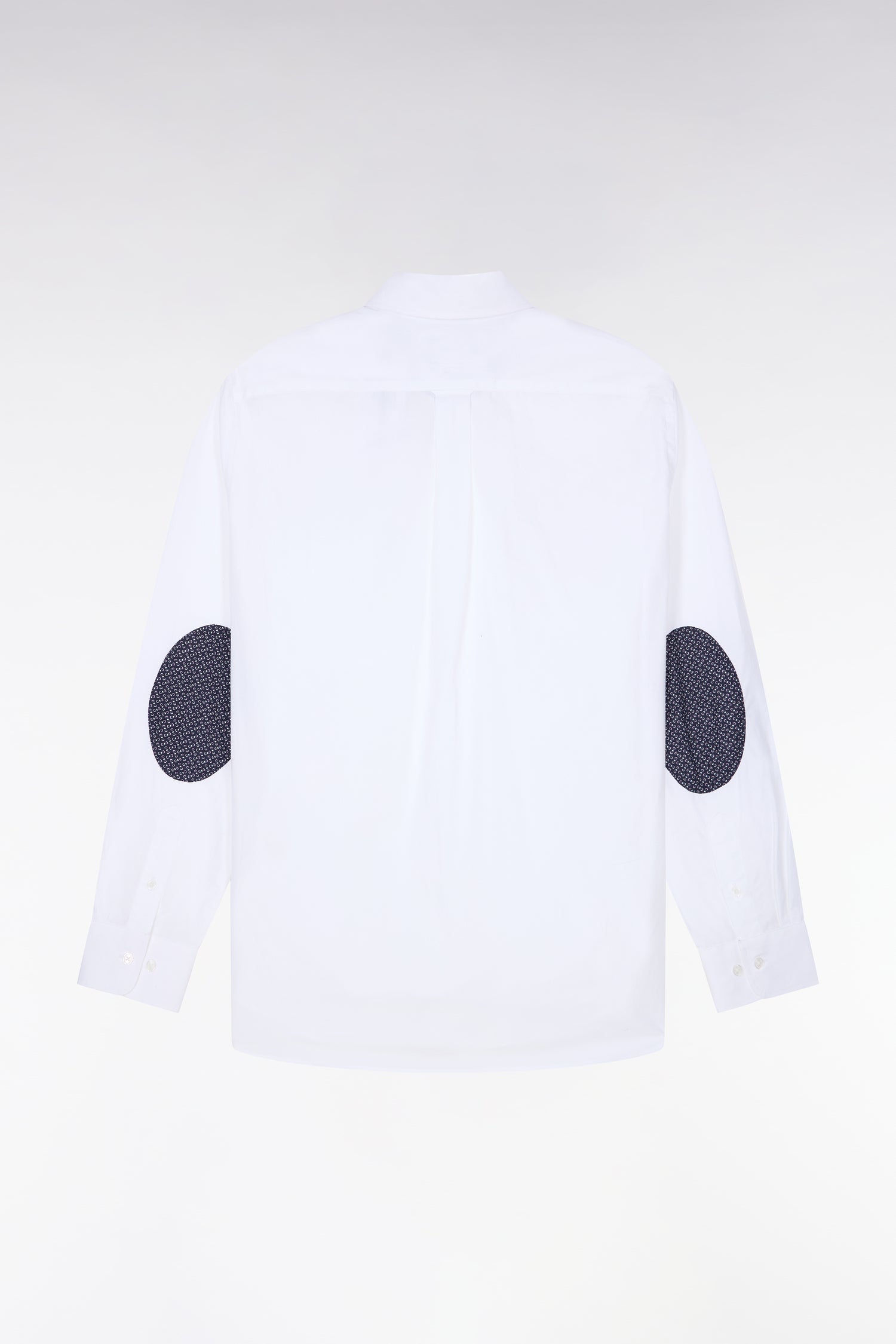 Chemise en coton blanc à détails micromotifs coupe droite