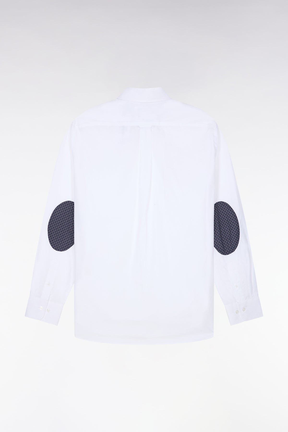 Chemise en coton blanc à détails micromotifs coupe droite