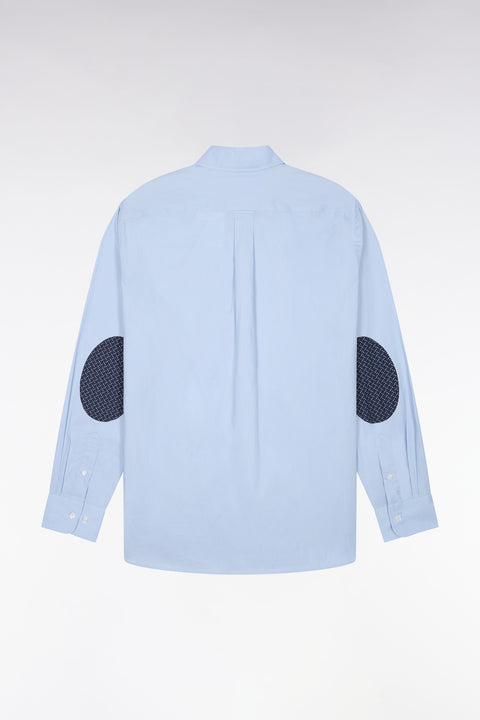 Chemise en coton ciel à détails micromotifs coupe droite - Image 2