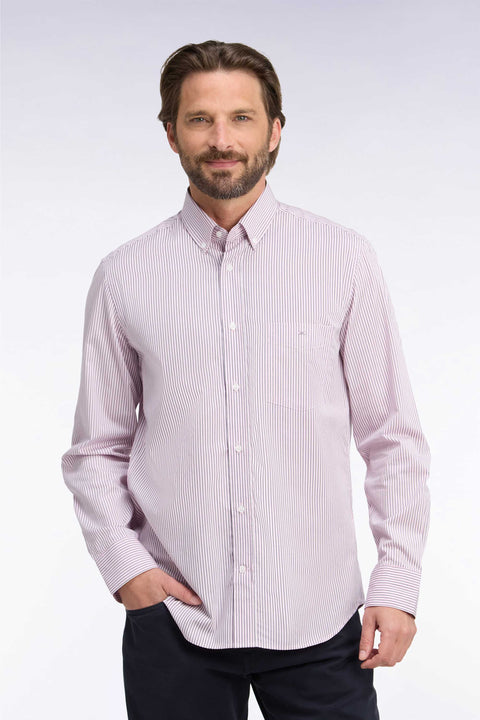 Chemise en coton à rayures rose coupe droite - Image 3