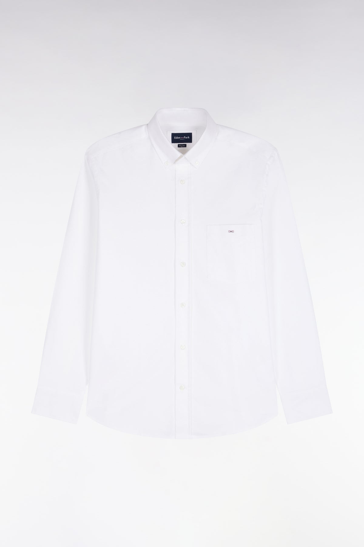 Plain white cotton straight cut shirt