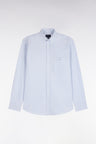 Chemise unie en coton gris clair coupe droite