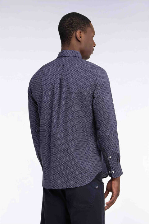 Chemise en popeline de coton rose à micromotifs nœuds papillon - Image 3