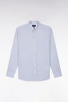 White cotton shirt with micro-patterned bow ties, straight cut