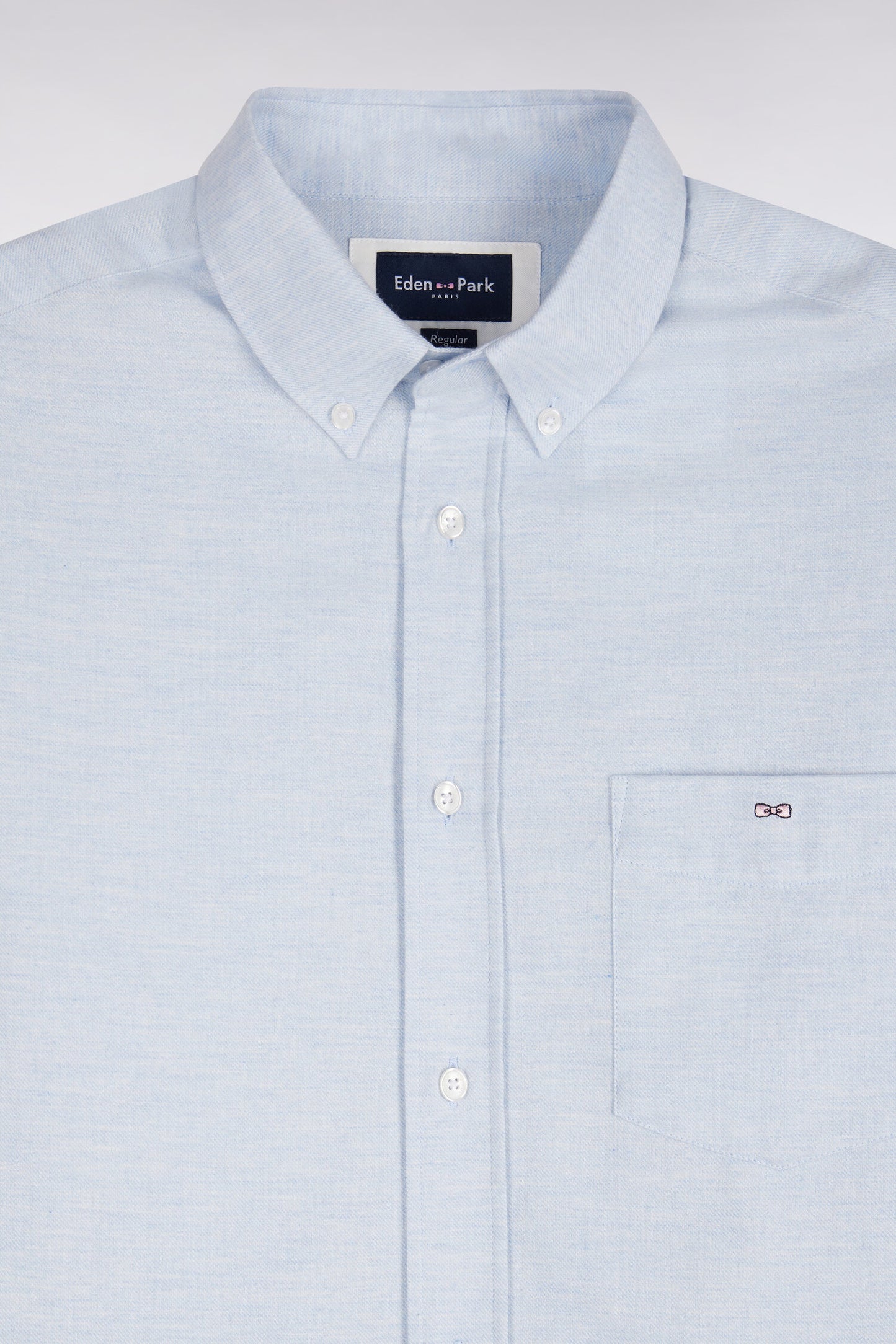 Chemise unie en coton gris coupe droite