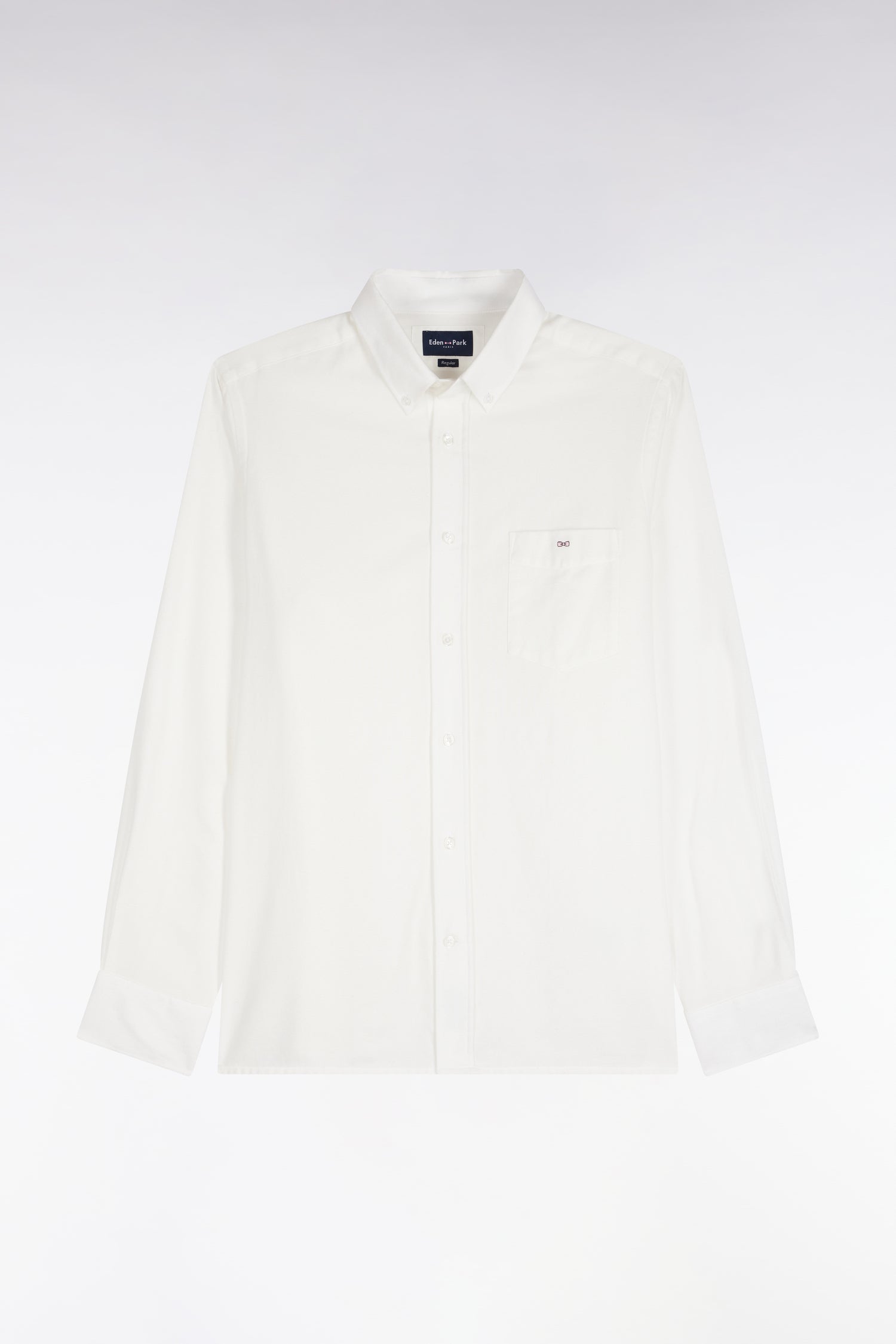 camisa a rayas bâtons en algodón ivoire corte recto