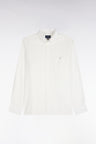 Chemise unie en coton ivoire coupe droite