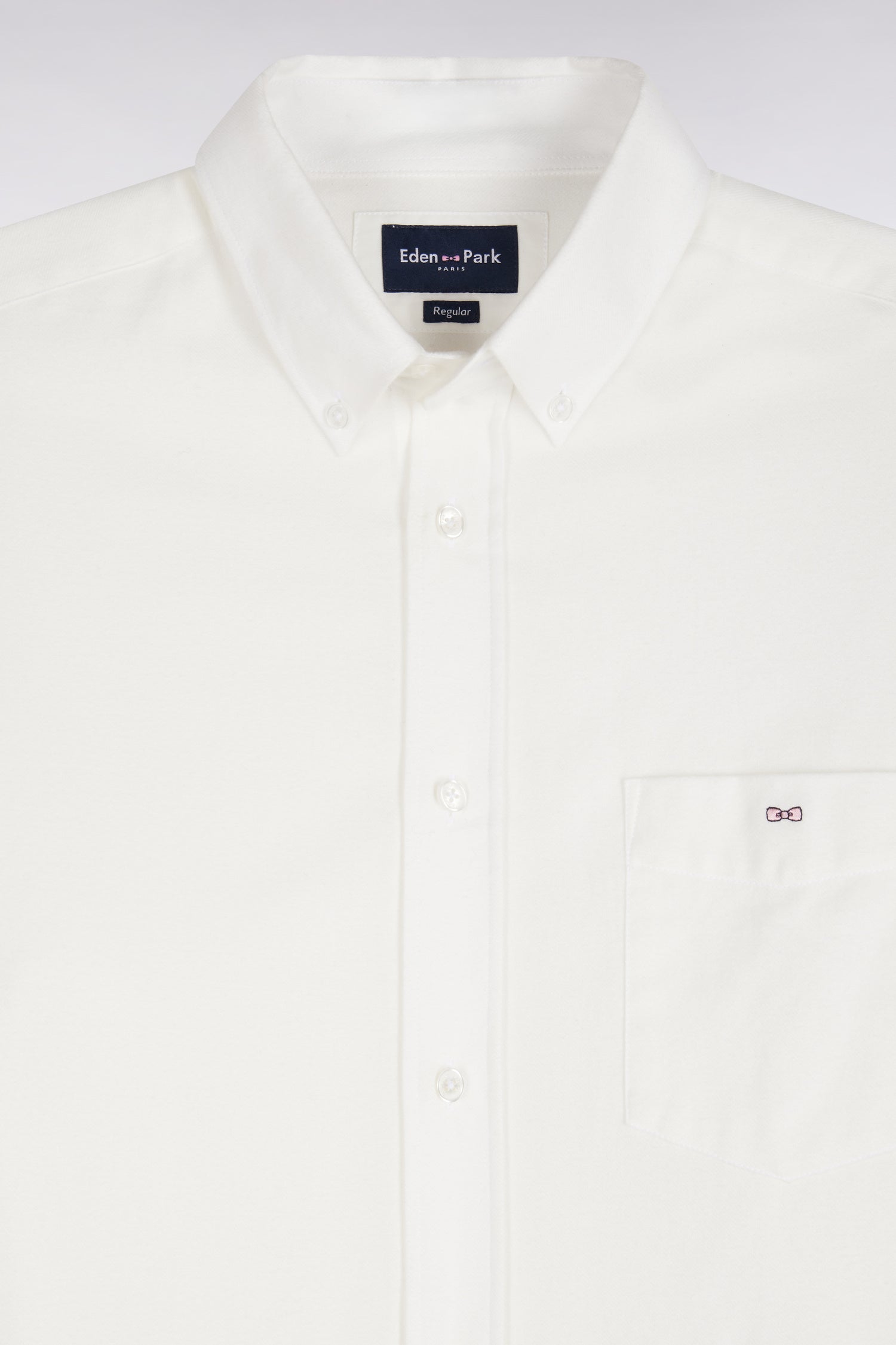 camisa a rayas bâtons en algodón ivoire corte recto