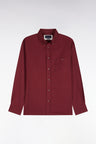 Chemise unie en coton rouge coupe droite