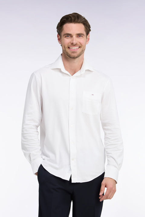 Chemise en coton stretch blanc coupe droite - Image 2