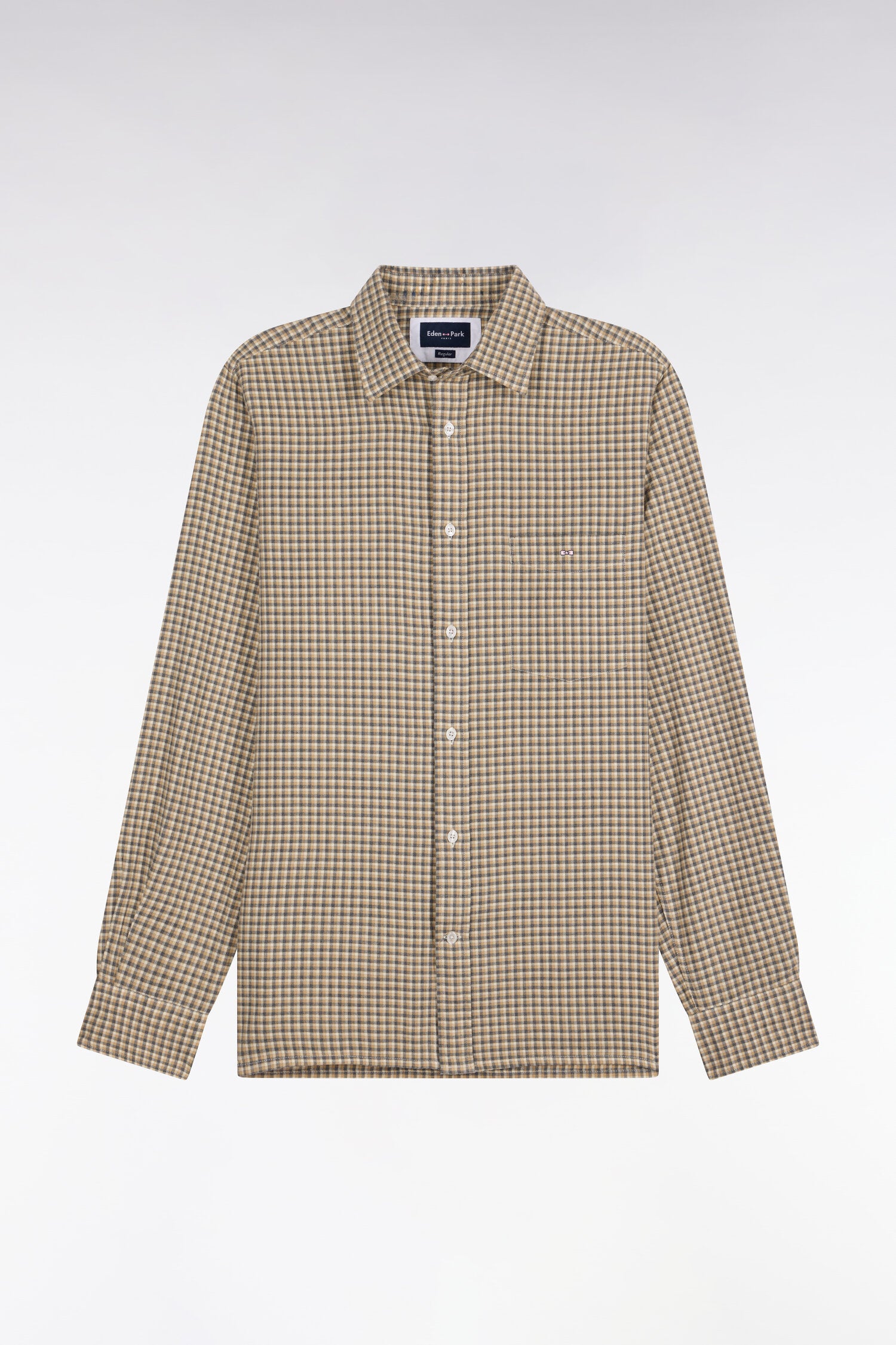 Chemise à carreaux beige
