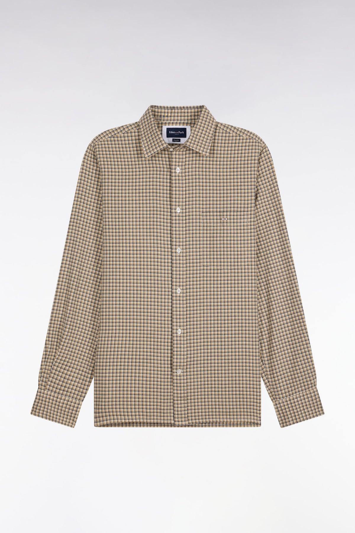 Chemise à carreaux beige