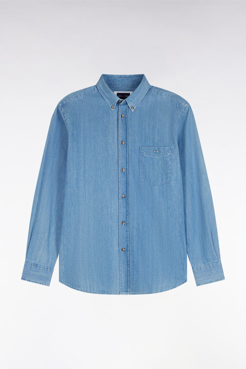 Chemise en denim ciel coupe droite - Image 2