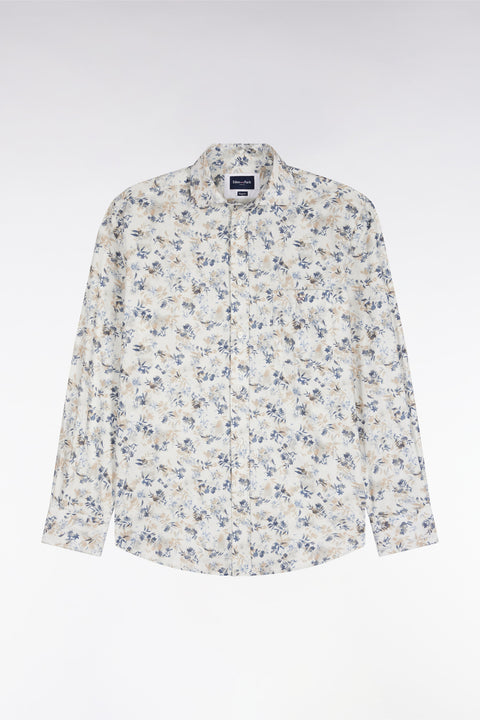 Chemise en coton écru à imprimé végétal coupe droite - Image 2