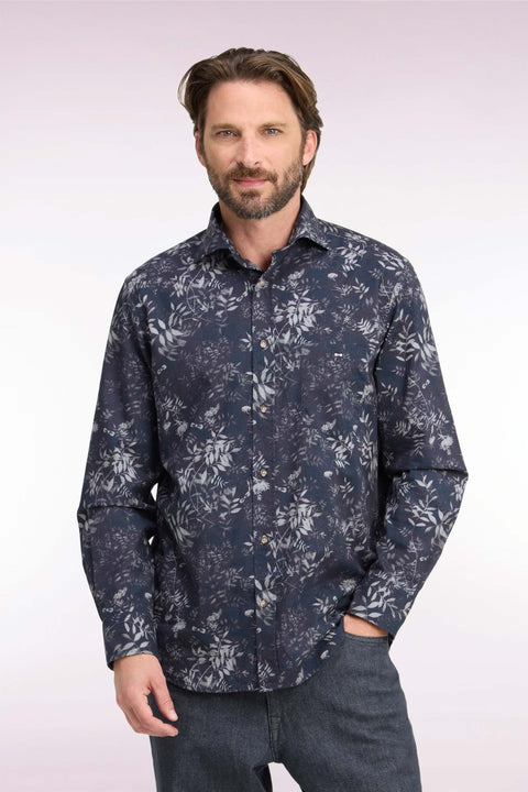 Chemise en coton à imprimé végétal coupe droite - Image 3