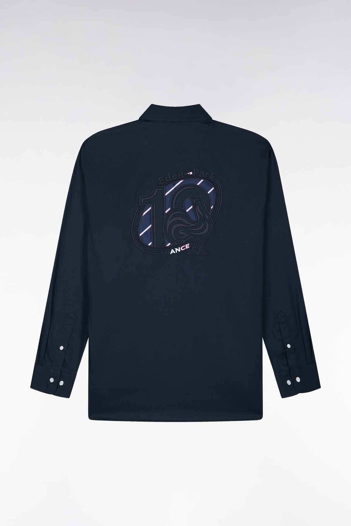 Chemise XV de France en coton marine patch dos coupe droite