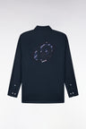 Chemise XV de France en coton marine patch dos coupe droite
