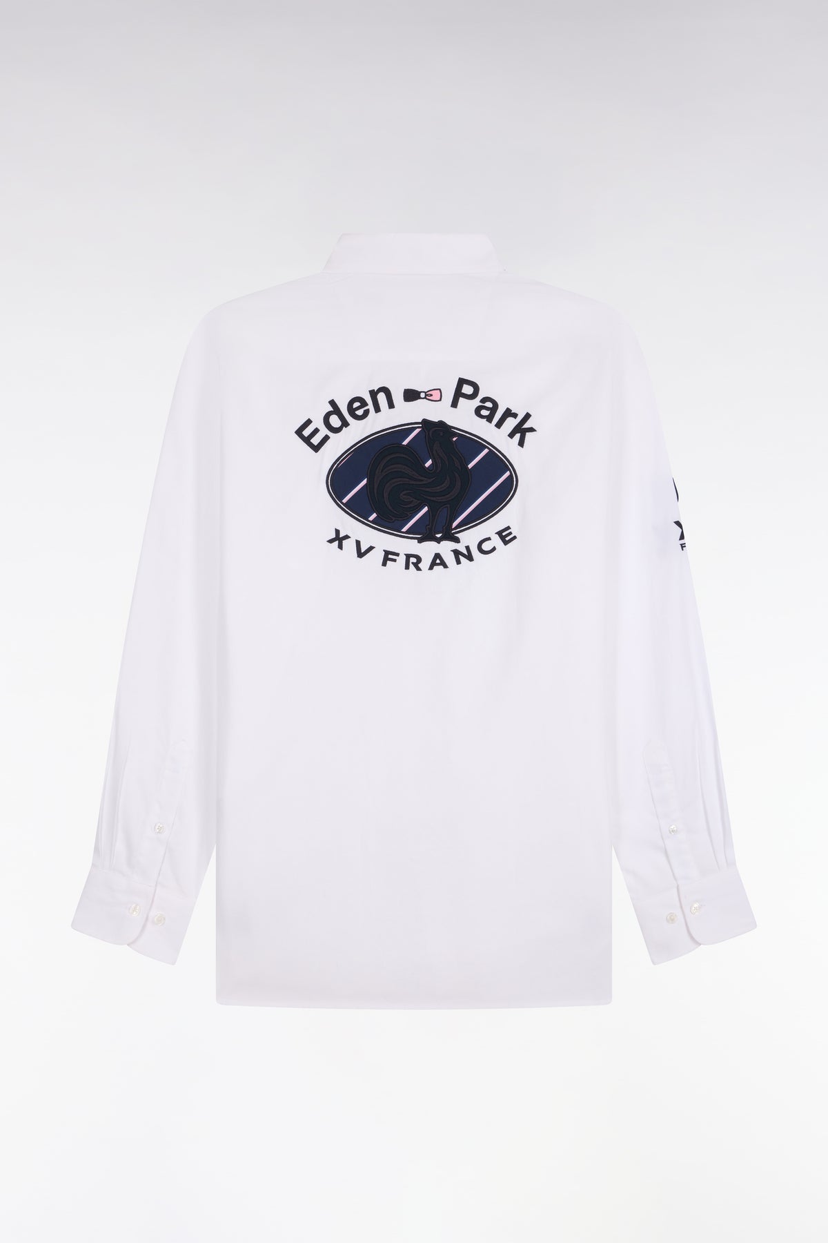 Chemise XV de France en coton blanc patch dos coupe droite