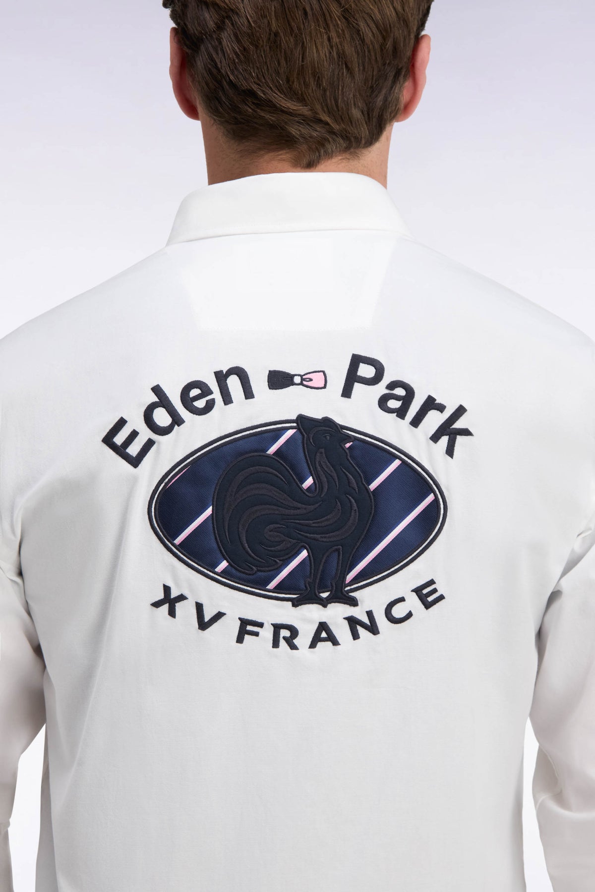 Chemise XV de France en coton blanc patch dos coupe droite