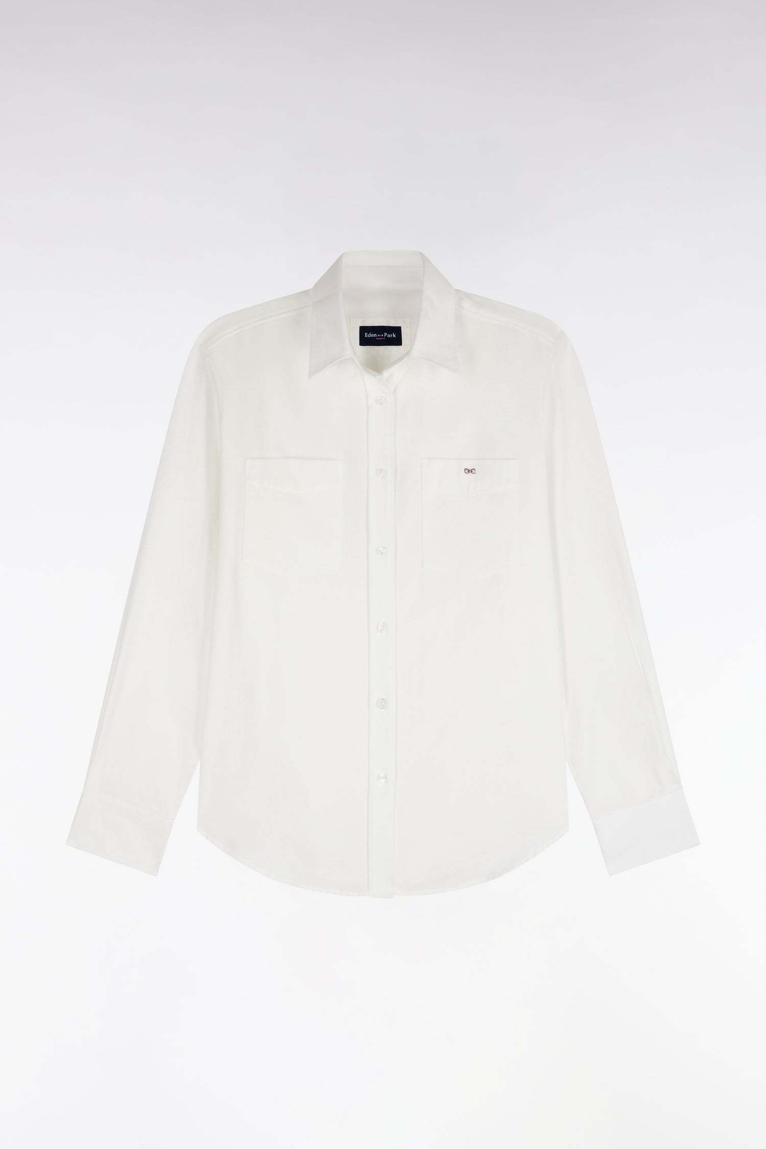 Chemise en coton écru à poches plaquées coupe décontractée