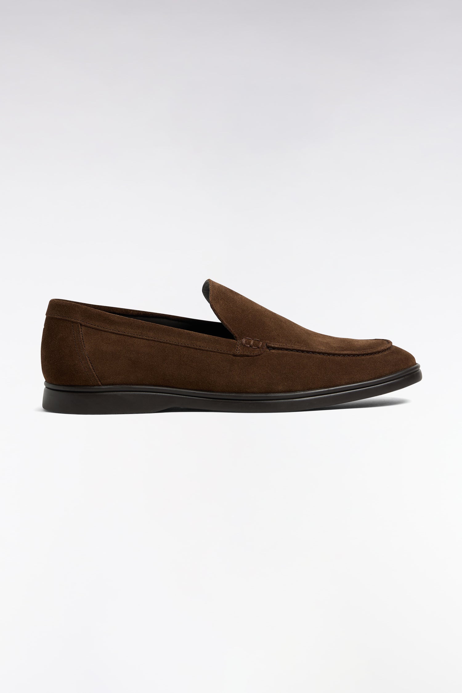 Mocassins en cuir suédé marron