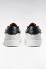 White grained leather sneakers