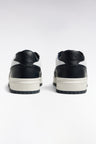 Baskets en cuir bicolore marine et blanches