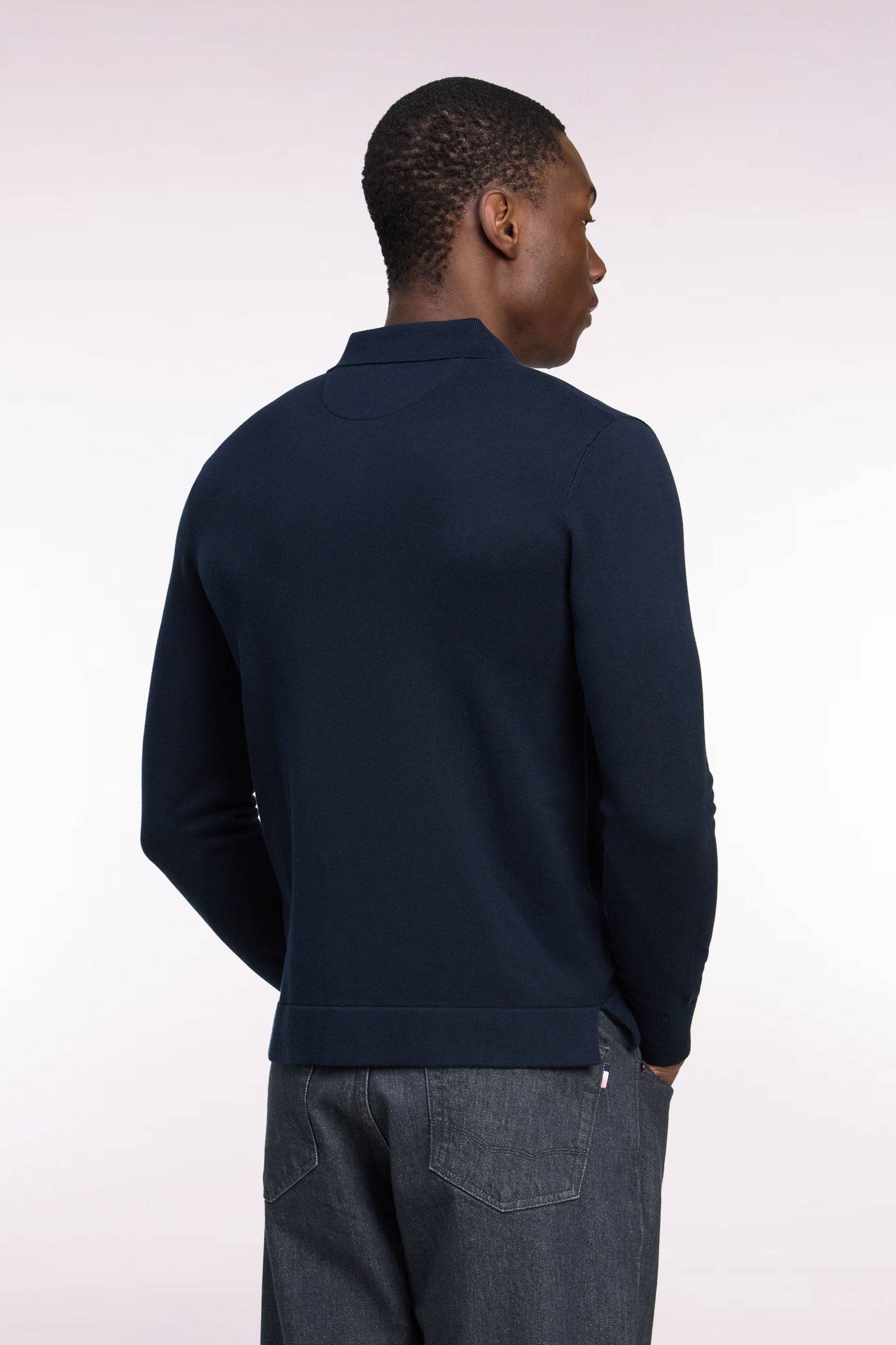 Cardigan mit Reißverschluss aus Baumwolle und viscose Marineblau gerade Passform