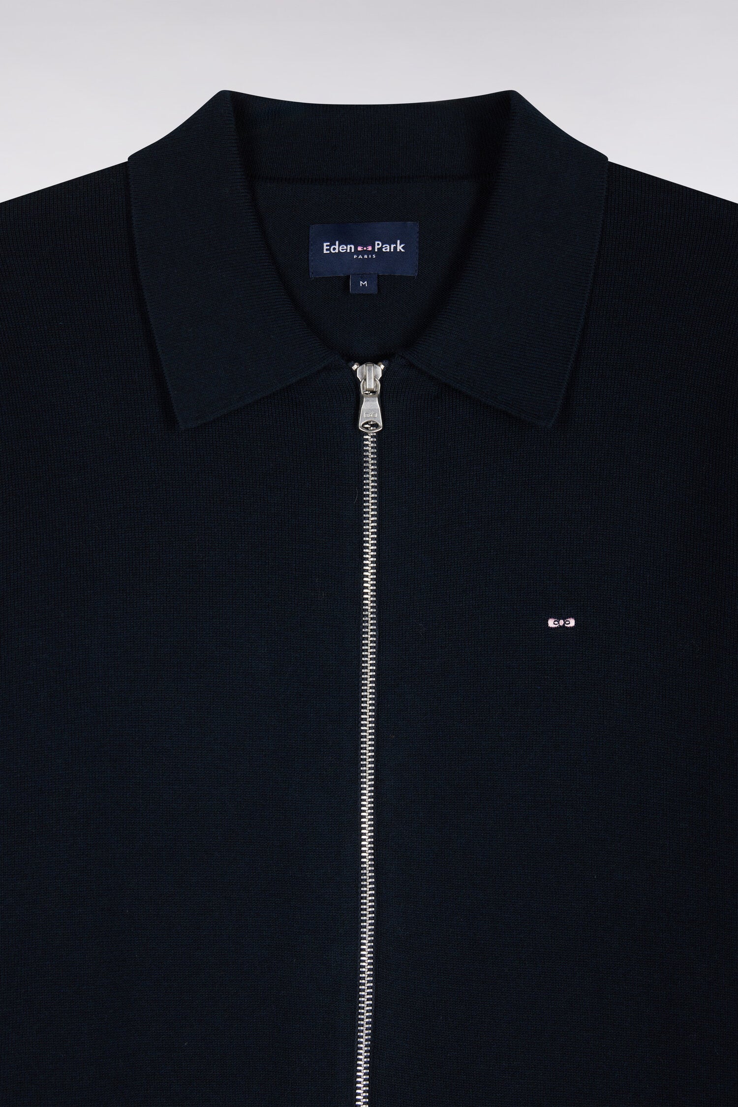 Cardigan mit Reißverschluss aus Baumwolle und viscose Marineblau gerade Passform