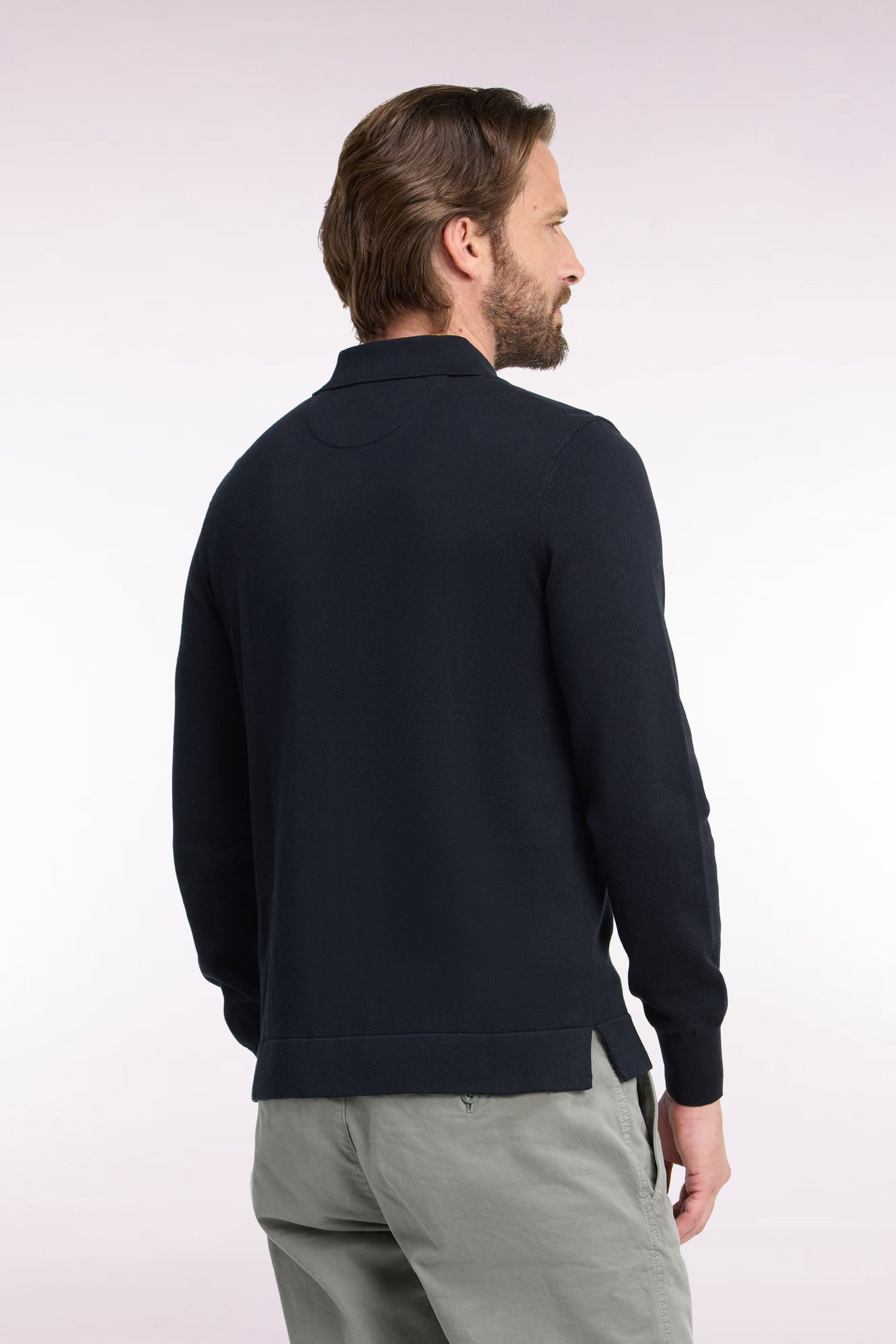 Cardigan zippé en coton et viscose noir coupe droite