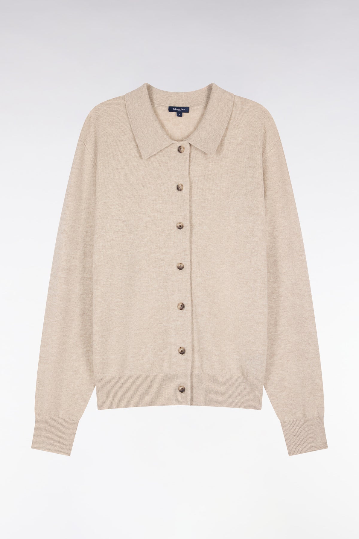 Cardigan en laine vierge et cachemire beige