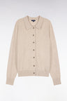 Cardigan en laine vierge et cachemire beige