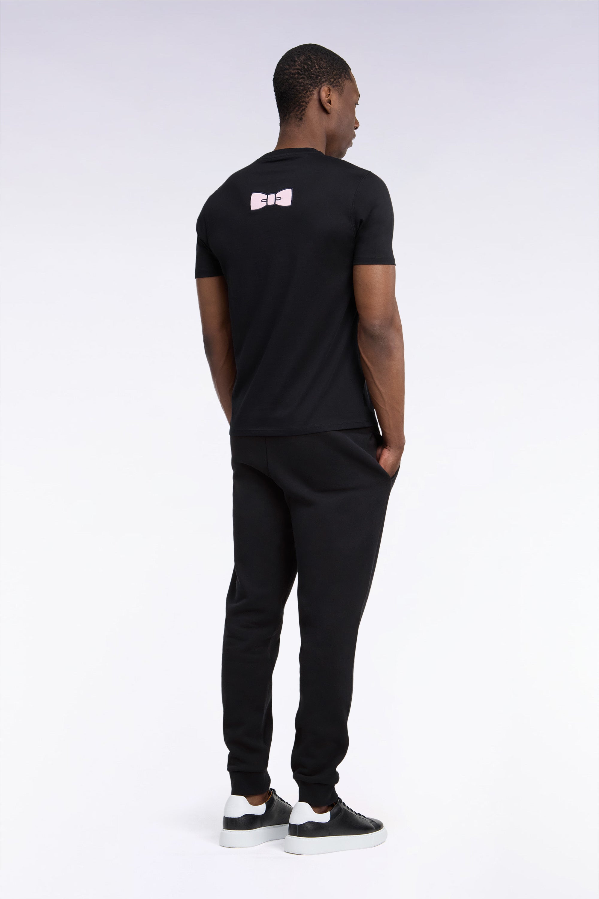 Jogginghose unifarben aus Sweatstoff Baumwolle Schwarz Regular-Passform