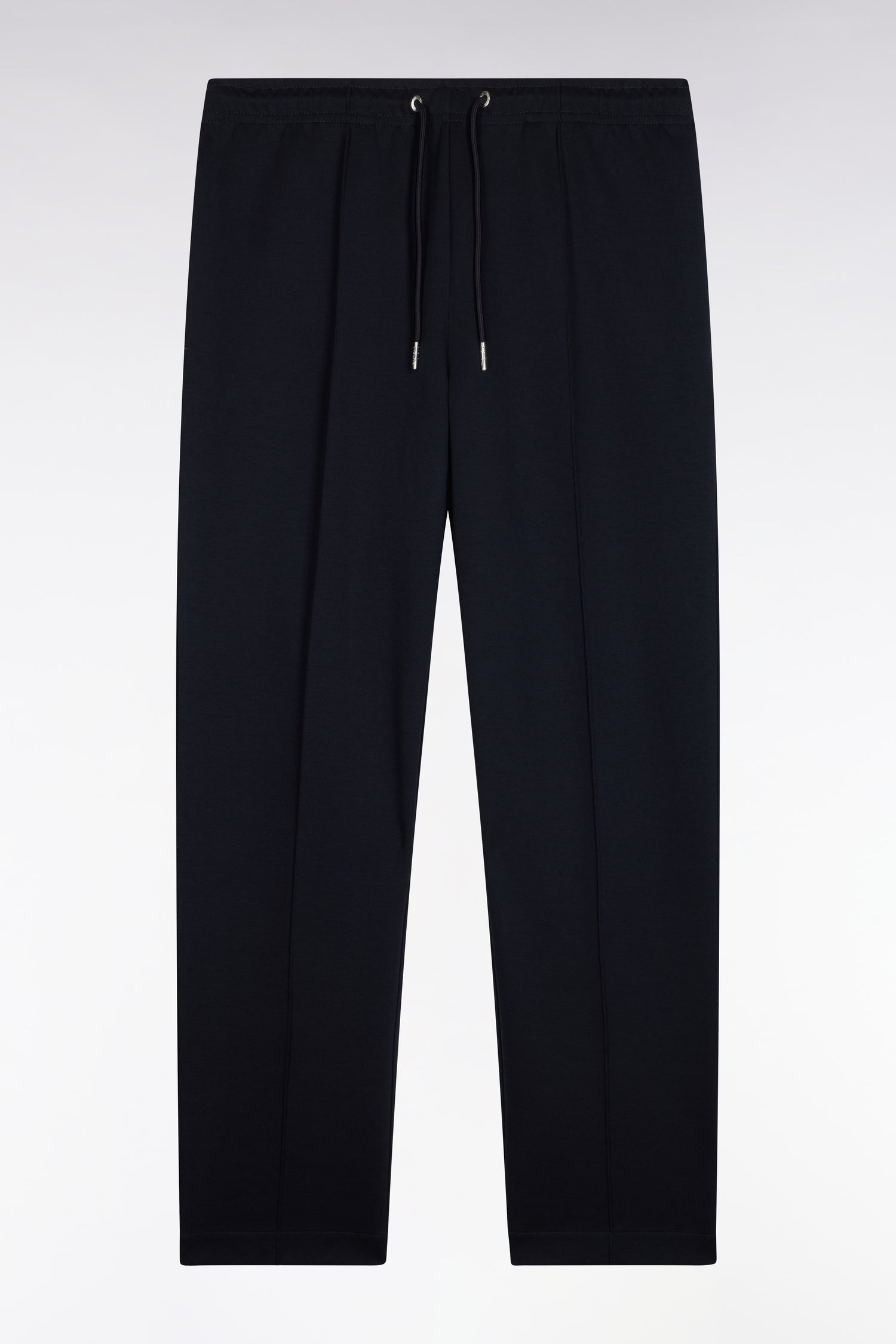 Jogging en interlock de coton stretch marine coupe droite
